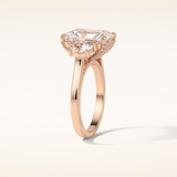 4.4 CT Radiant Shaped Cluster Moissanite Engagement Ring