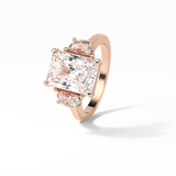 Radiant Three Stones Lab Grown Diamond Engagement Ring
