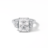 Radiant Three Stones Lab Grown Diamond Engagement Ring