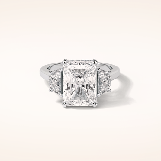 4.4 CT Radiant Shaped Cluster Moissanite Engagement Ring