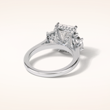 4.4 CT Radiant Shaped Cluster Moissanite Engagement Ring