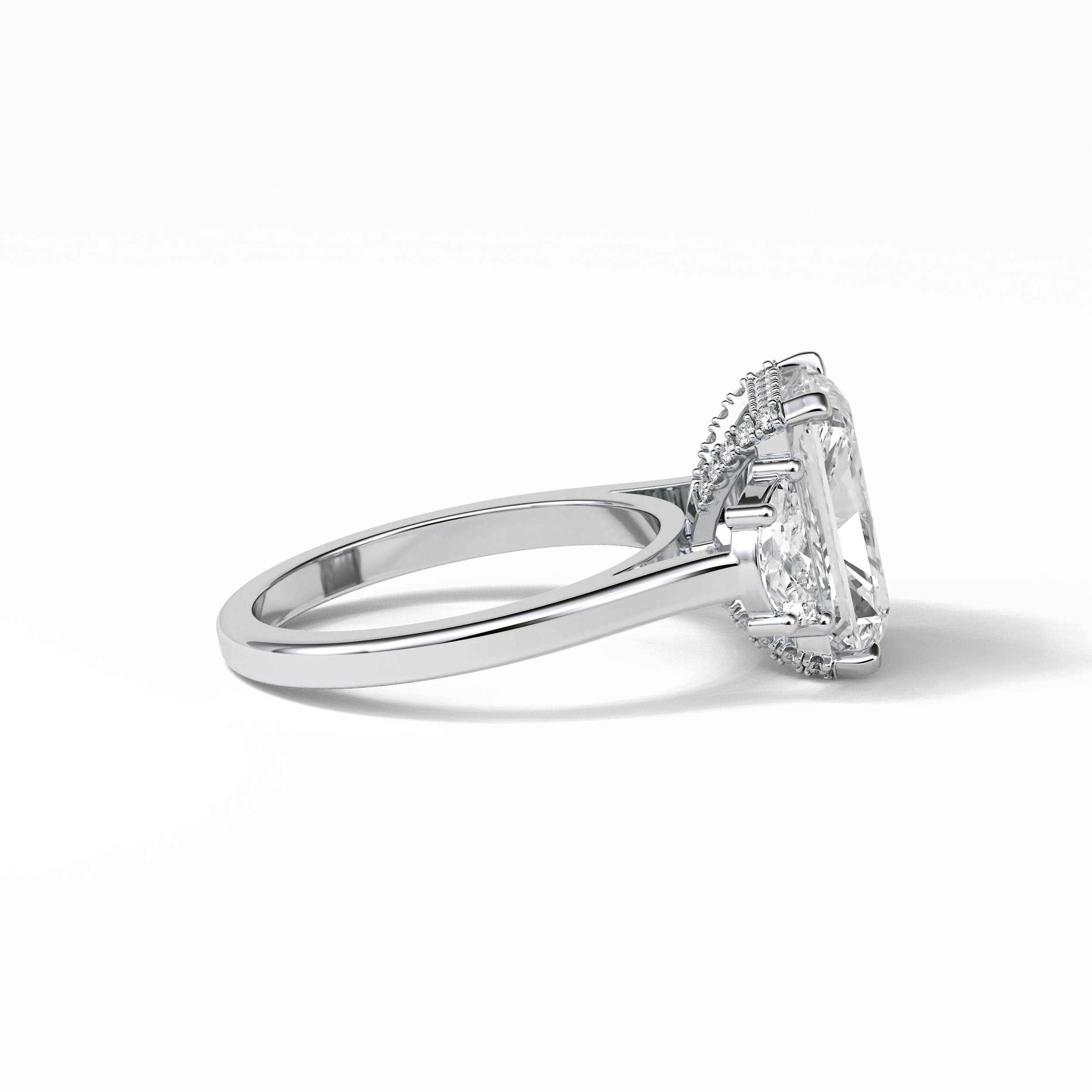 Radiant Three Stones Lab Grown Diamond Engagement Ring