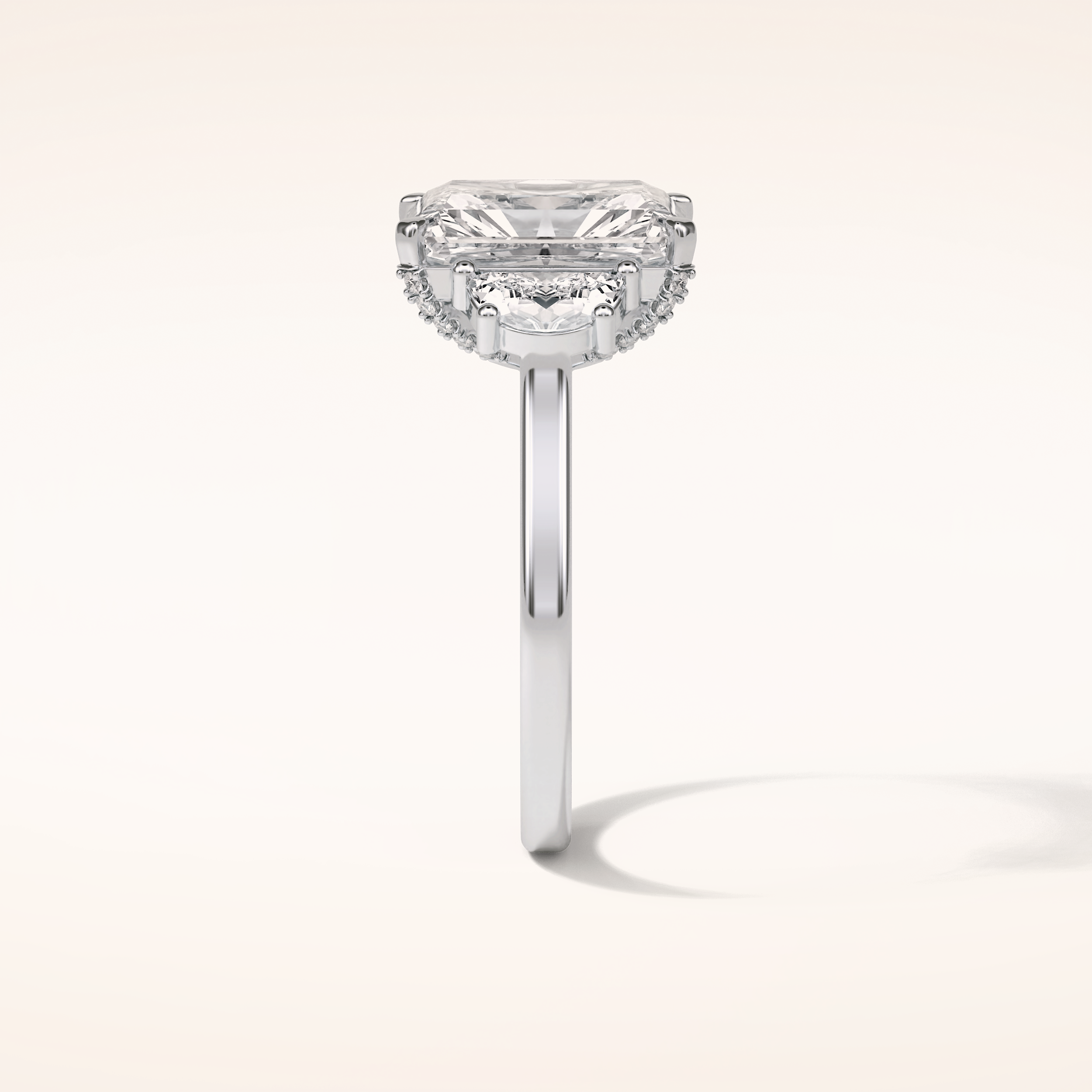 4.4 CT Radiant Shaped Cluster Moissanite Engagement Ring