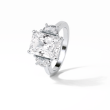 Radiant Three Stones Lab Grown Diamond Engagement Ring