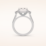 4.4 CT Radiant Shaped Cluster Moissanite Engagement Ring