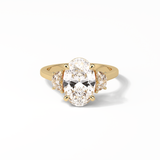 Oval Three Stones Lab Grown Diamond Engagement Ring