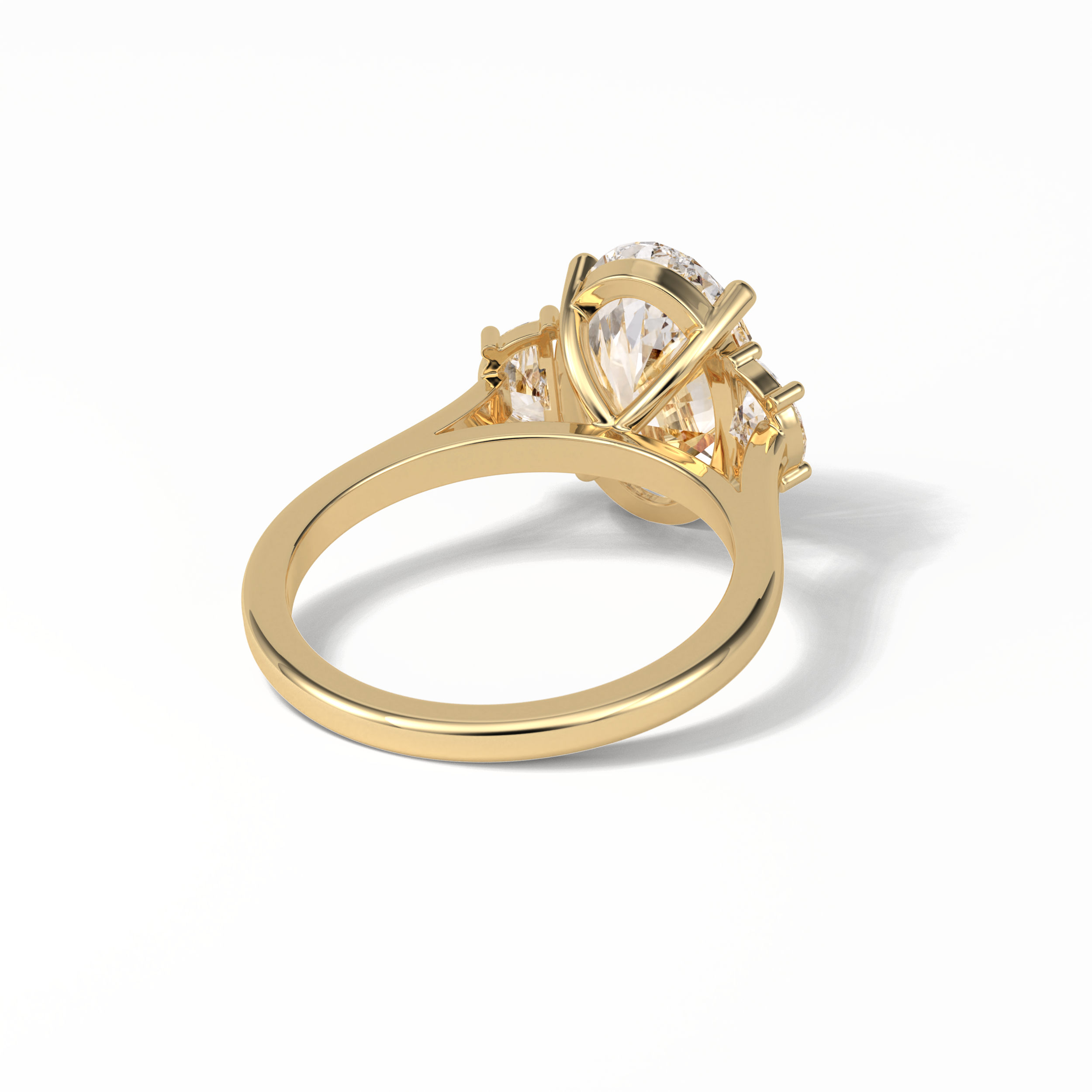 Oval Three Stones Lab Grown Diamond Engagement Ring