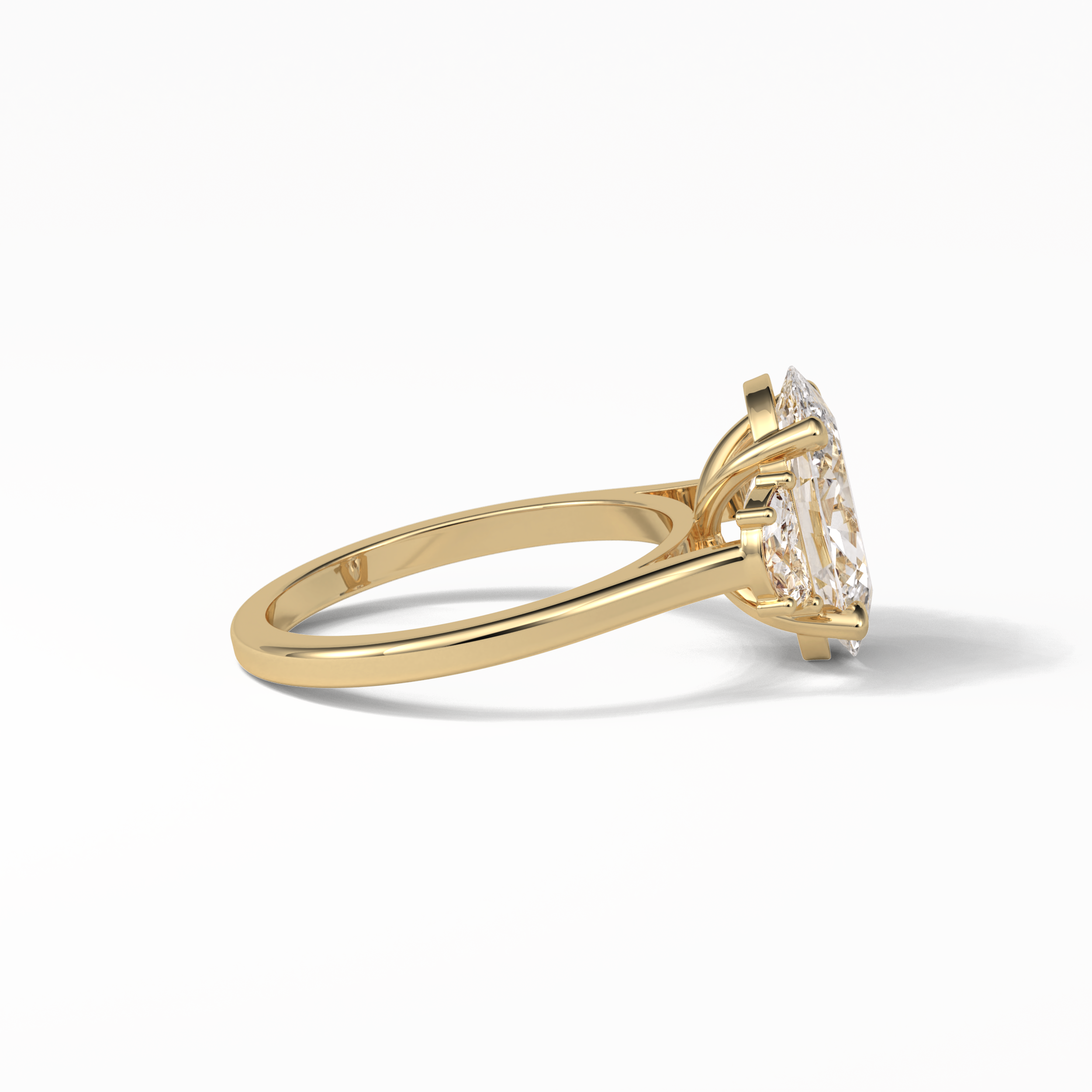 Oval Three Stones Lab Grown Diamond Engagement Ring