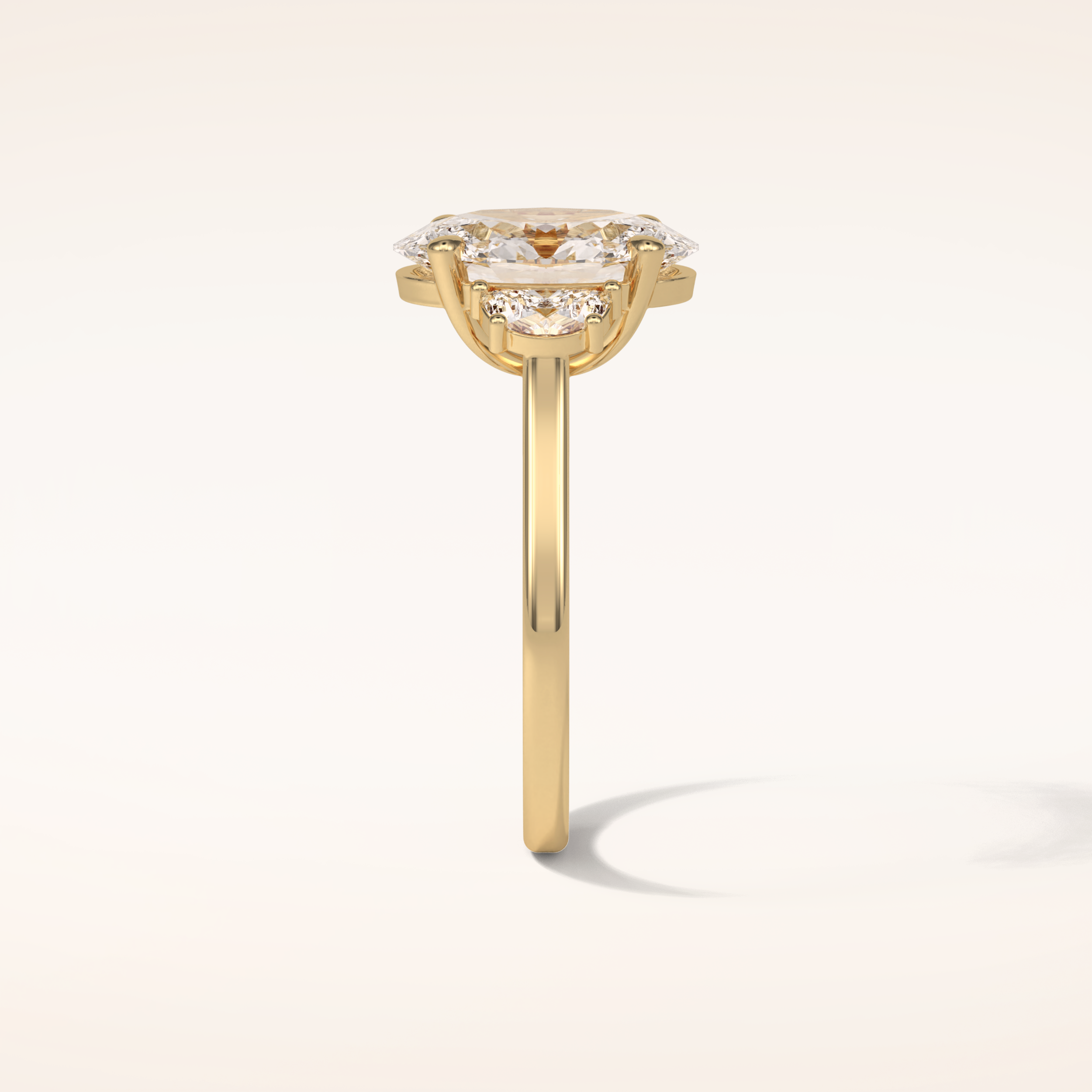 4 CT Oval Shaped Three Stone Moissanite Engagement Ring