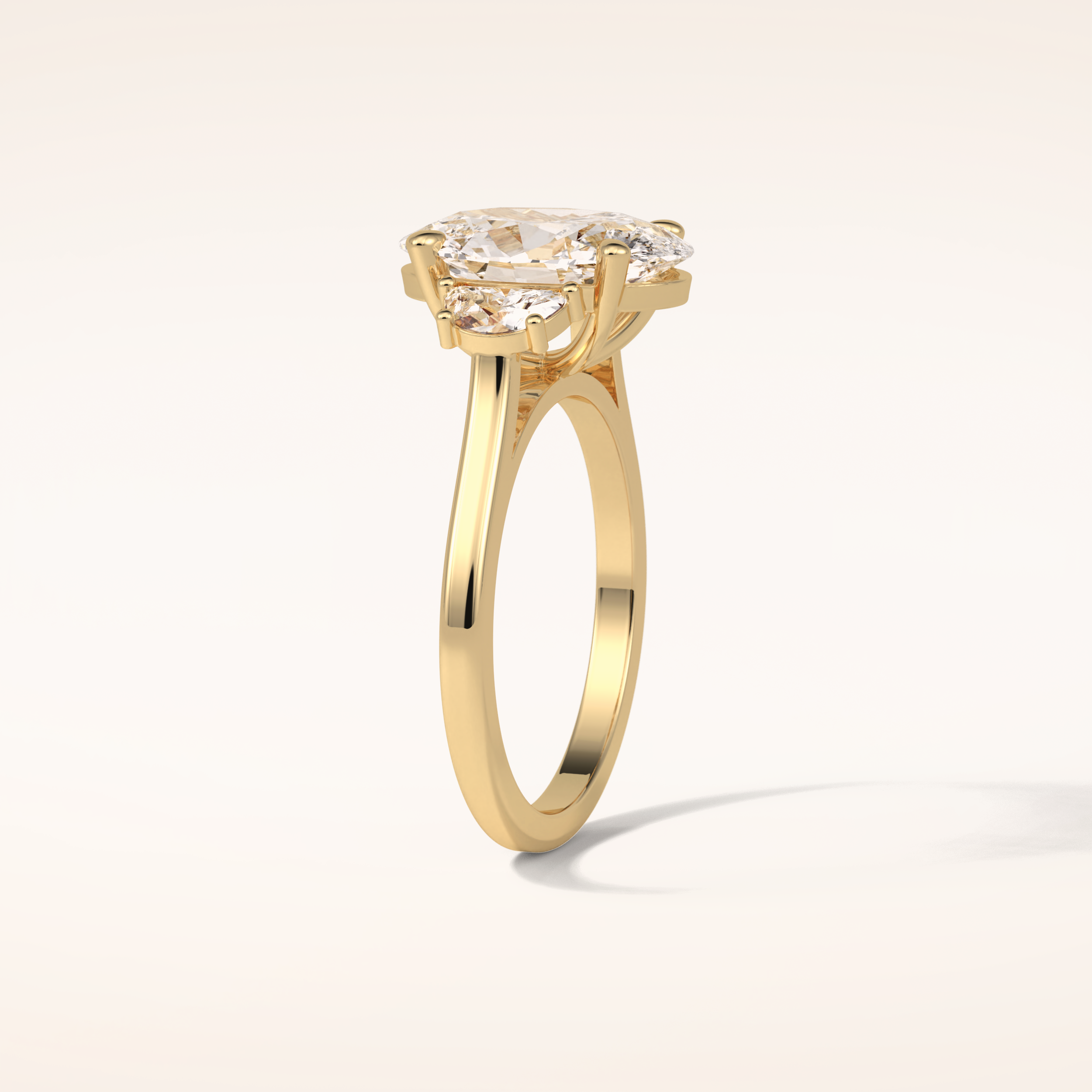 4 CT Oval Shaped Three Stone Moissanite Engagement Ring