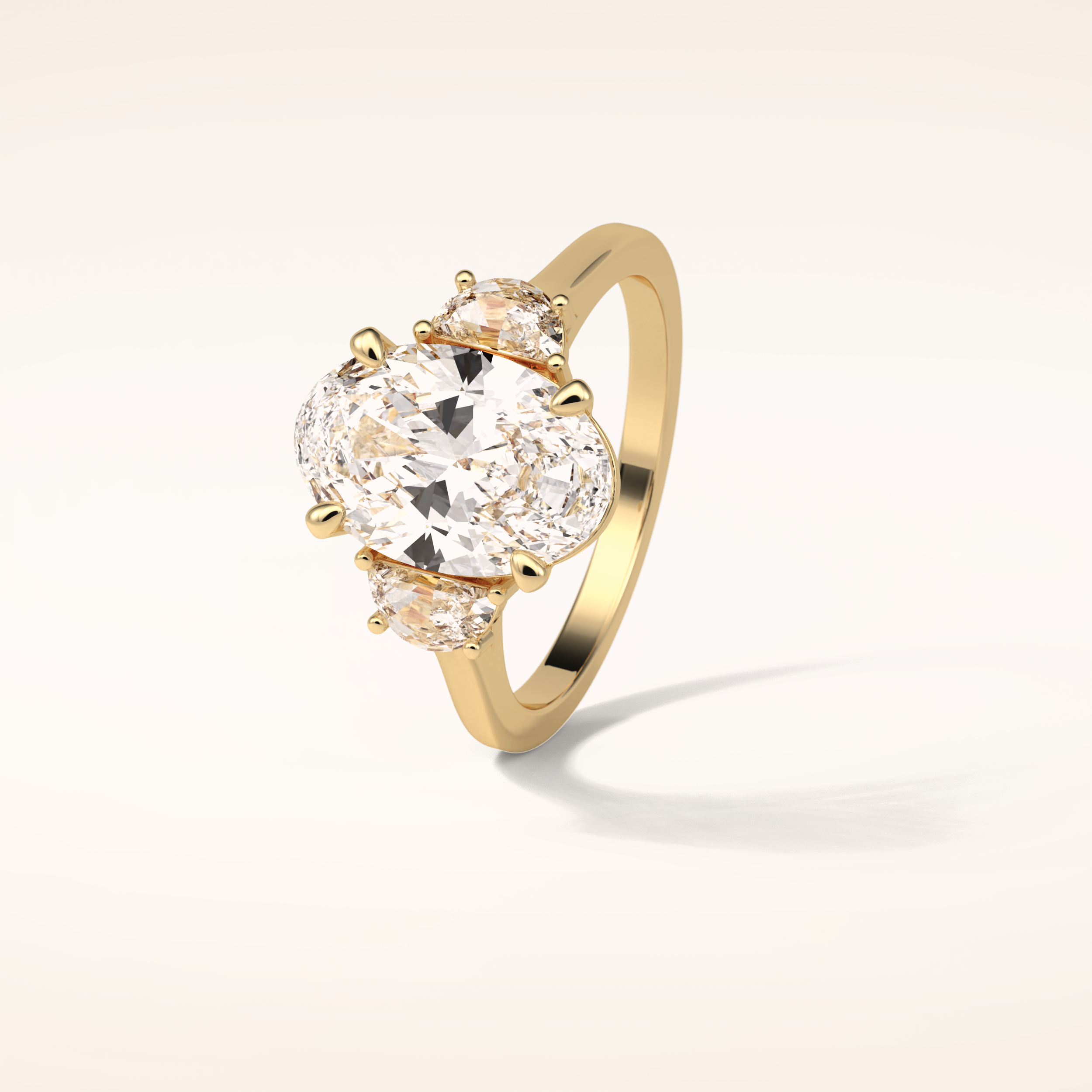 4 CT Oval Shaped Three Stone Moissanite Engagement Ring