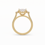 Oval Three Stones Lab Grown Diamond Engagement Ring