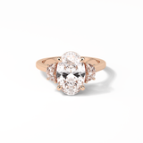 Oval Three Stones Lab Grown Diamond Engagement Ring