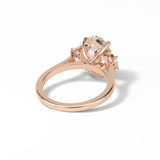 Oval Three Stones Lab Grown Diamond Engagement Ring