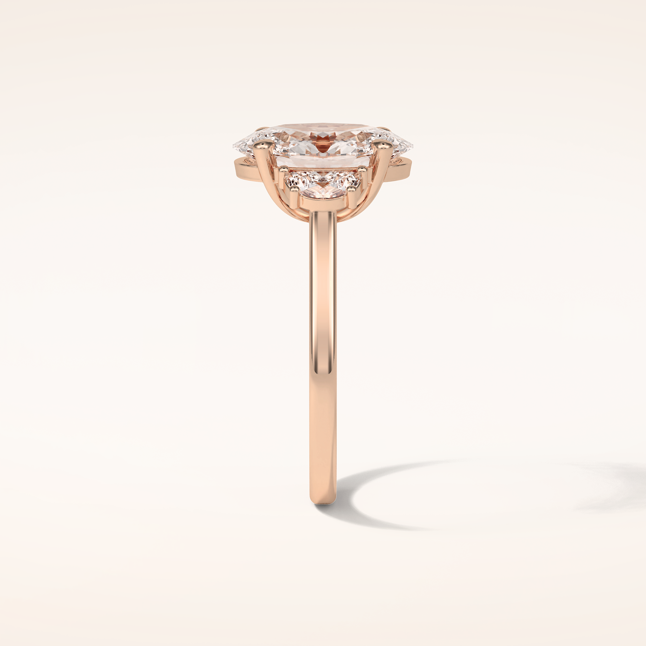 4 CT Oval Shaped Three Stone Moissanite Engagement Ring