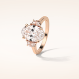 4 CT Oval Shaped Three Stone Moissanite Engagement Ring