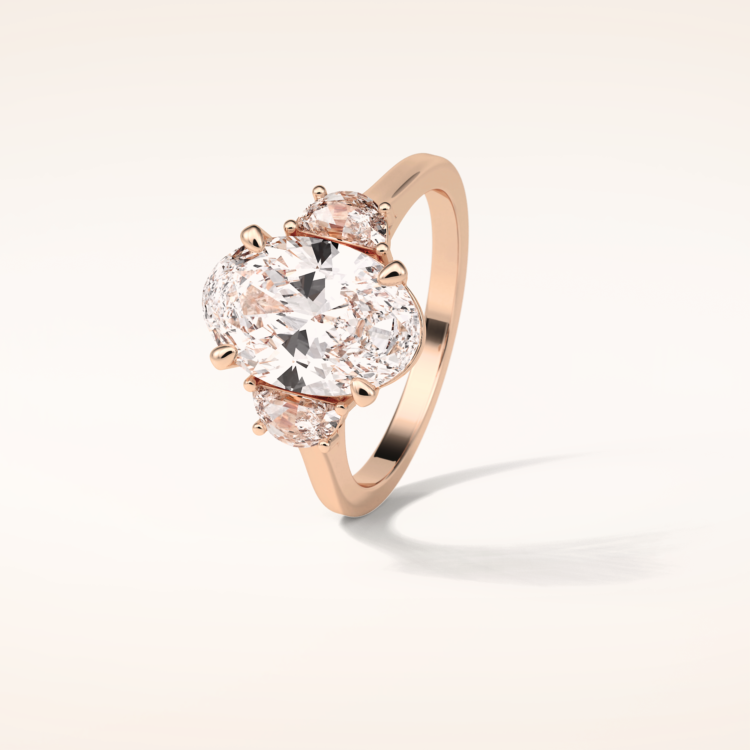 4 CT Oval Shaped Three Stone Moissanite Engagement Ring