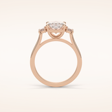 4 CT Oval Shaped Three Stone Moissanite Engagement Ring