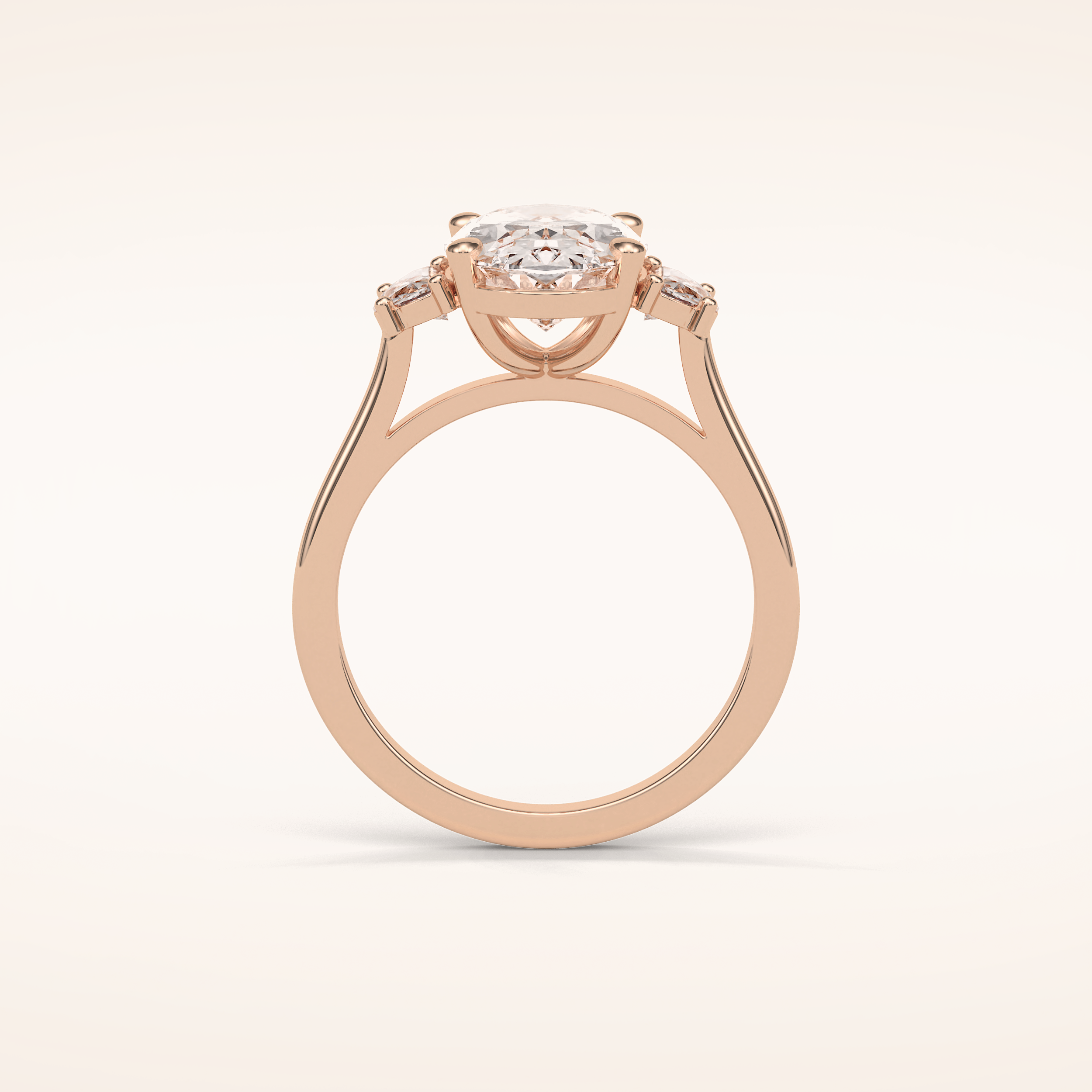 4 CT Oval Shaped Three Stone Moissanite Engagement Ring