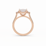 Oval Three Stones Lab Grown Diamond Engagement Ring