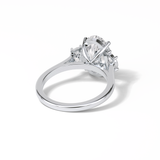 Oval Three Stones Lab Grown Diamond Engagement Ring