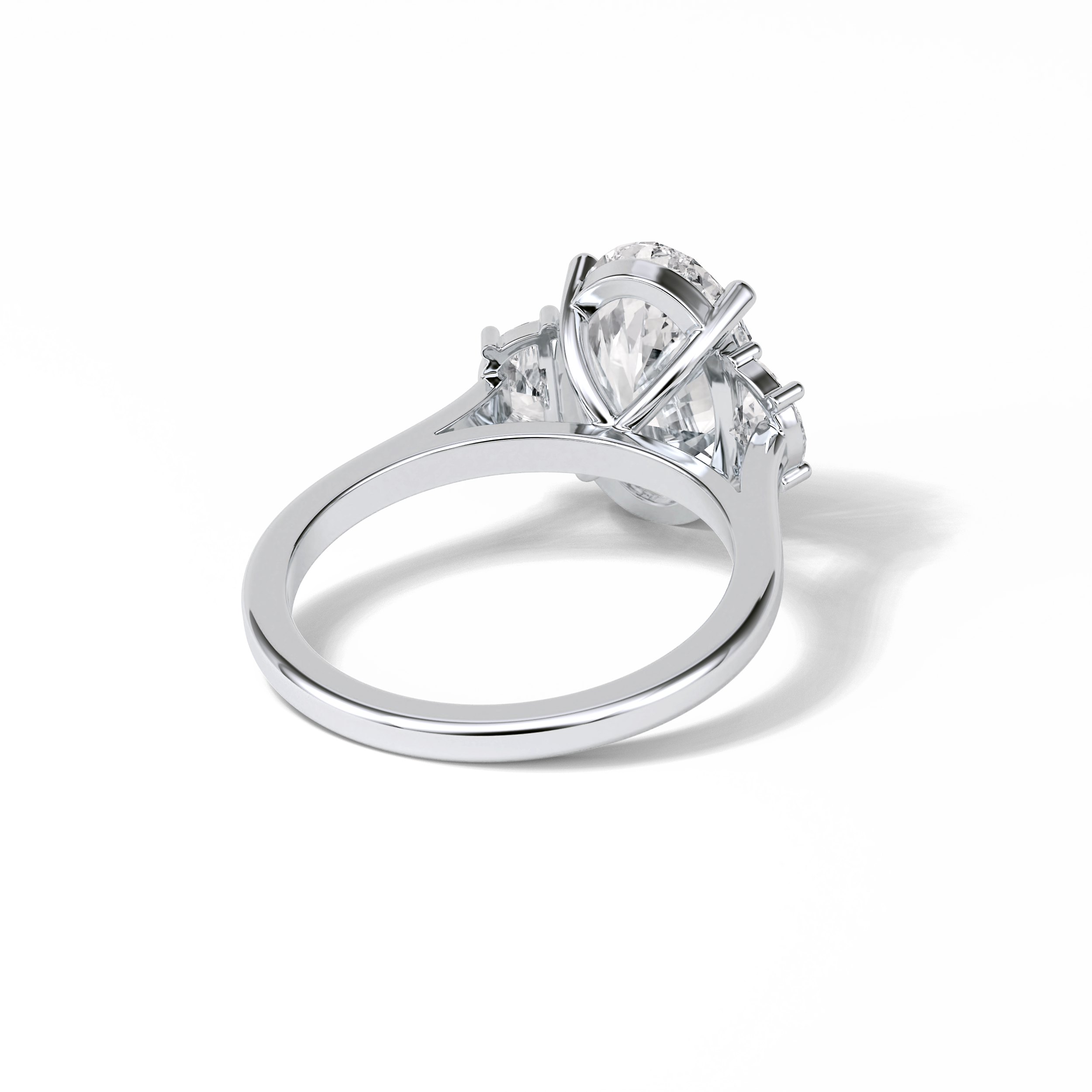 Oval Three Stones Lab Grown Diamond Engagement Ring