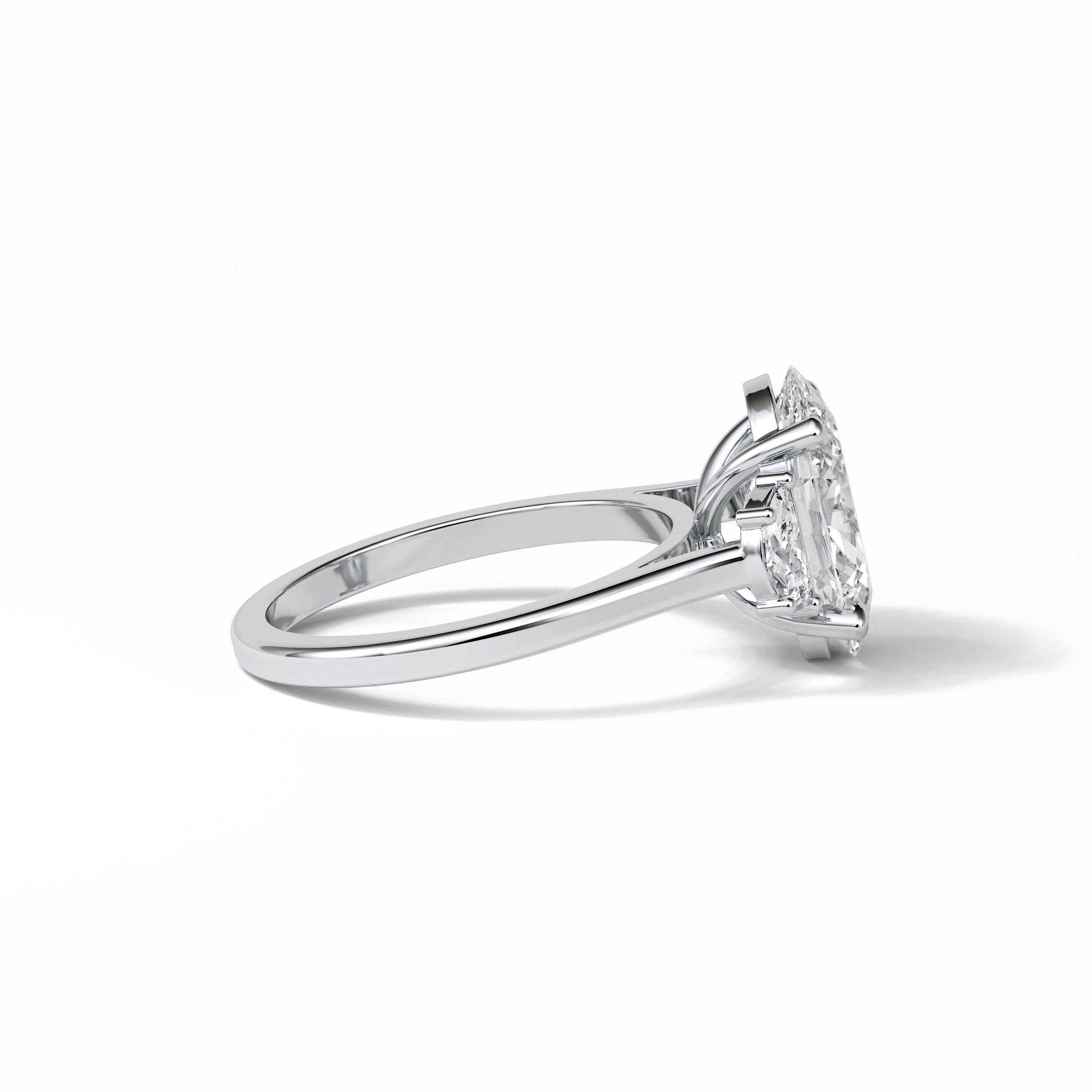 Oval Three Stones Lab Grown Diamond Engagement Ring