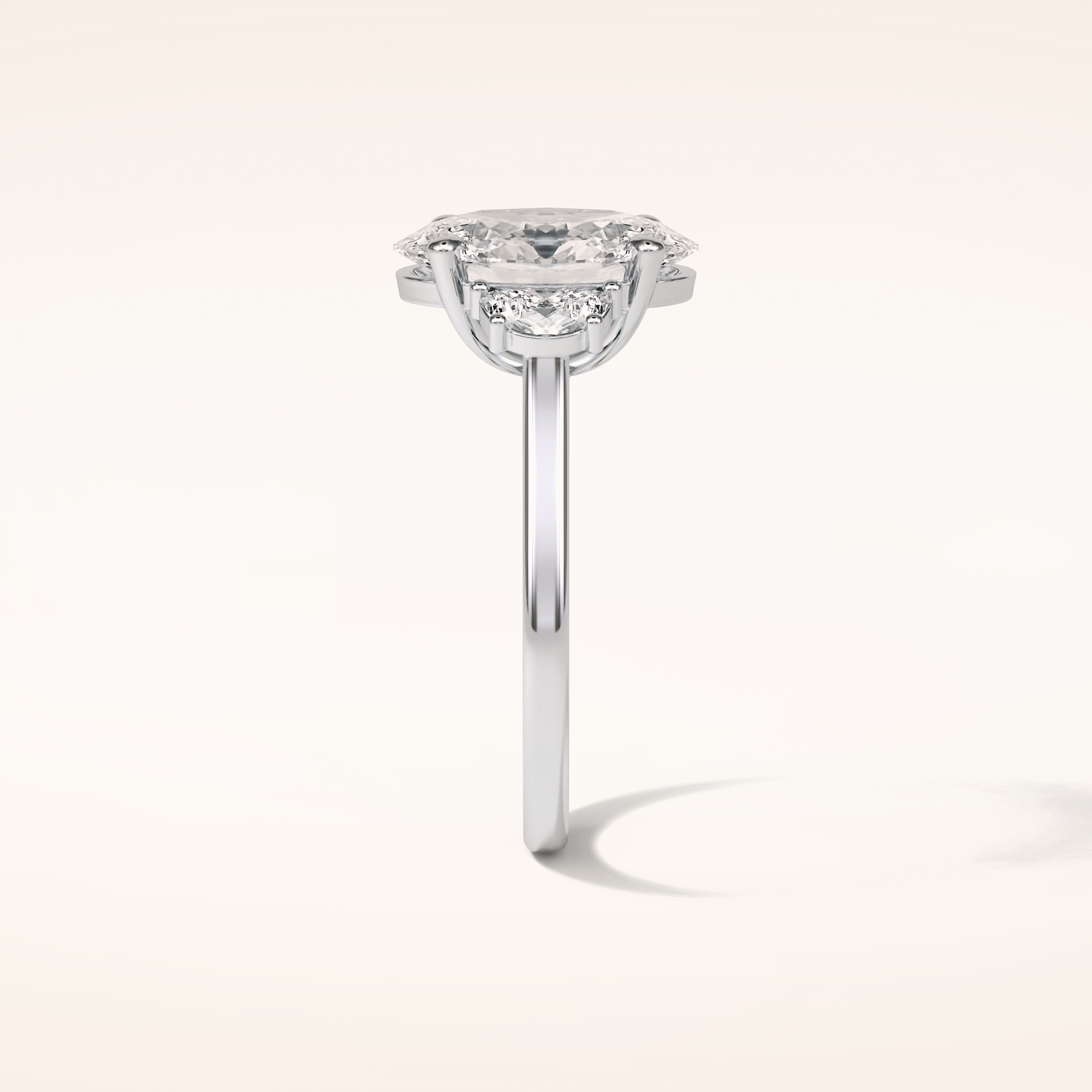 4 CT Oval Shaped Three Stone Moissanite Engagement Ring