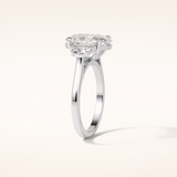 4 CT Oval Shaped Three Stone Moissanite Engagement Ring