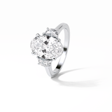 Oval Three Stones Lab Grown Diamond Engagement Ring