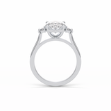 Oval Three Stones Lab Grown Diamond Engagement Ring