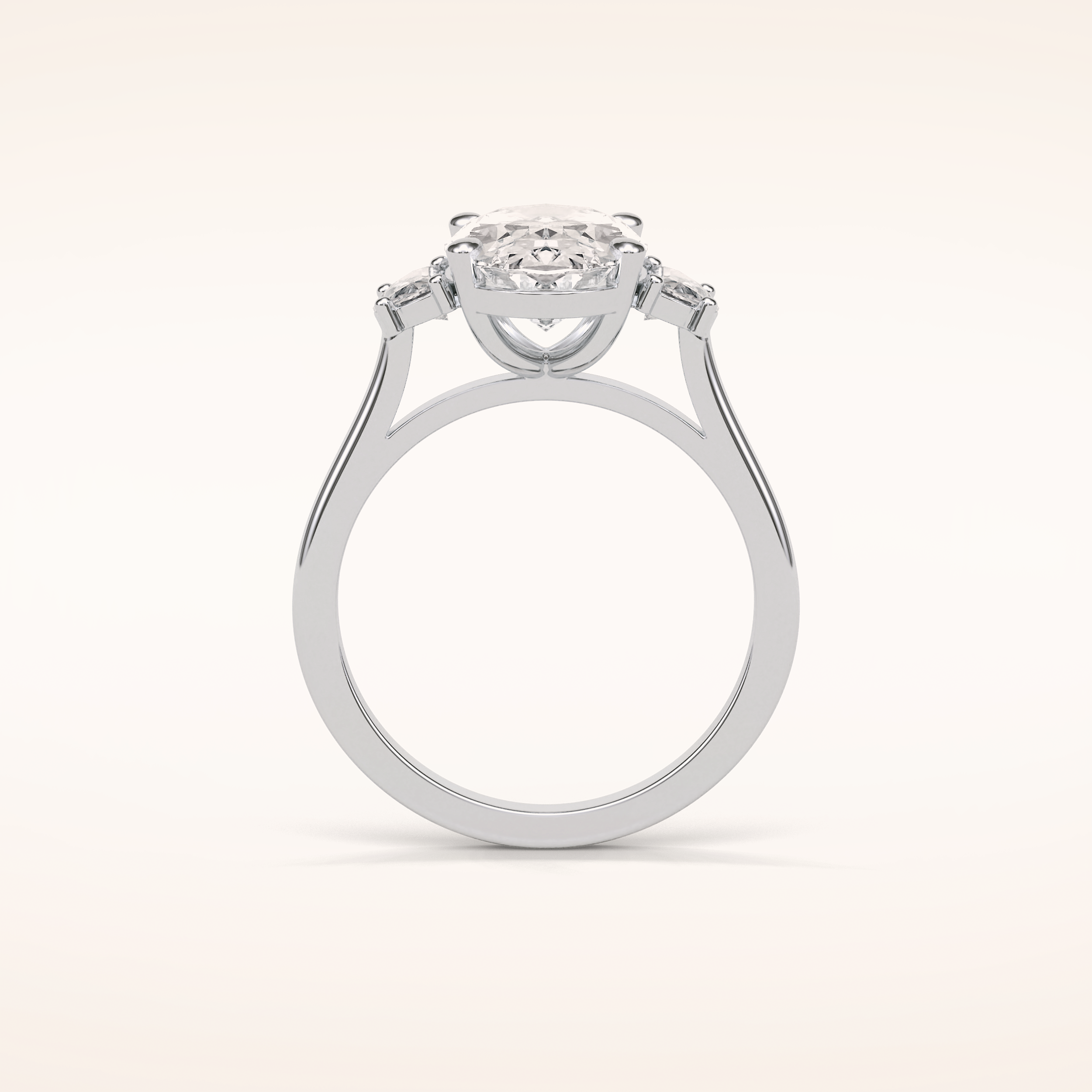 4 CT Oval Shaped Three Stone Moissanite Engagement Ring