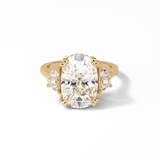 Cushion Three Stones Lab Grown Diamond Engagement Ring