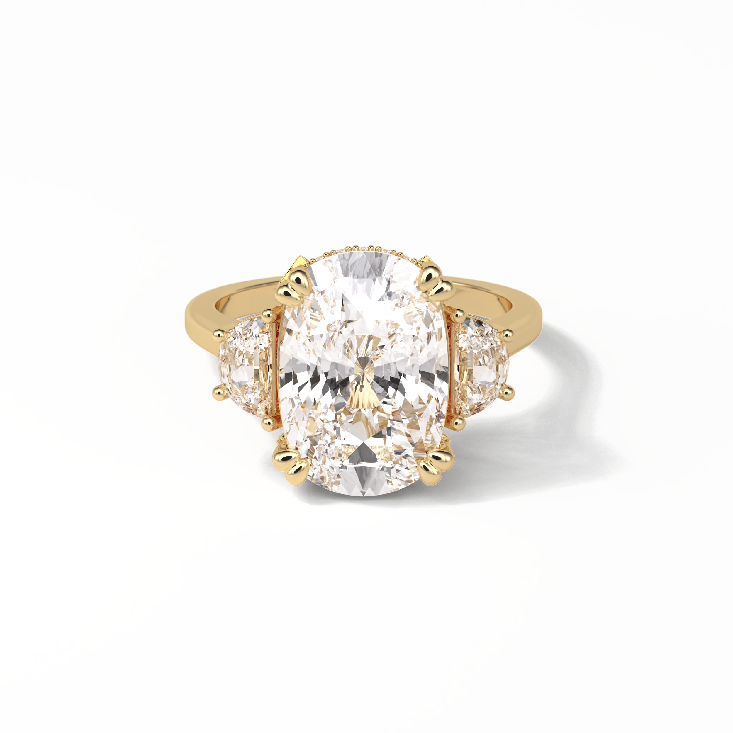 Cushion Three Stones Lab Grown Diamond Engagement Ring