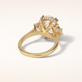 6.3 CT Cushion Shaped Cluster Moissanite Engagement Ring