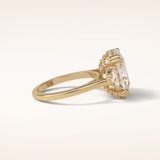 6.3 CT Cushion Shaped Cluster Moissanite Engagement Ring