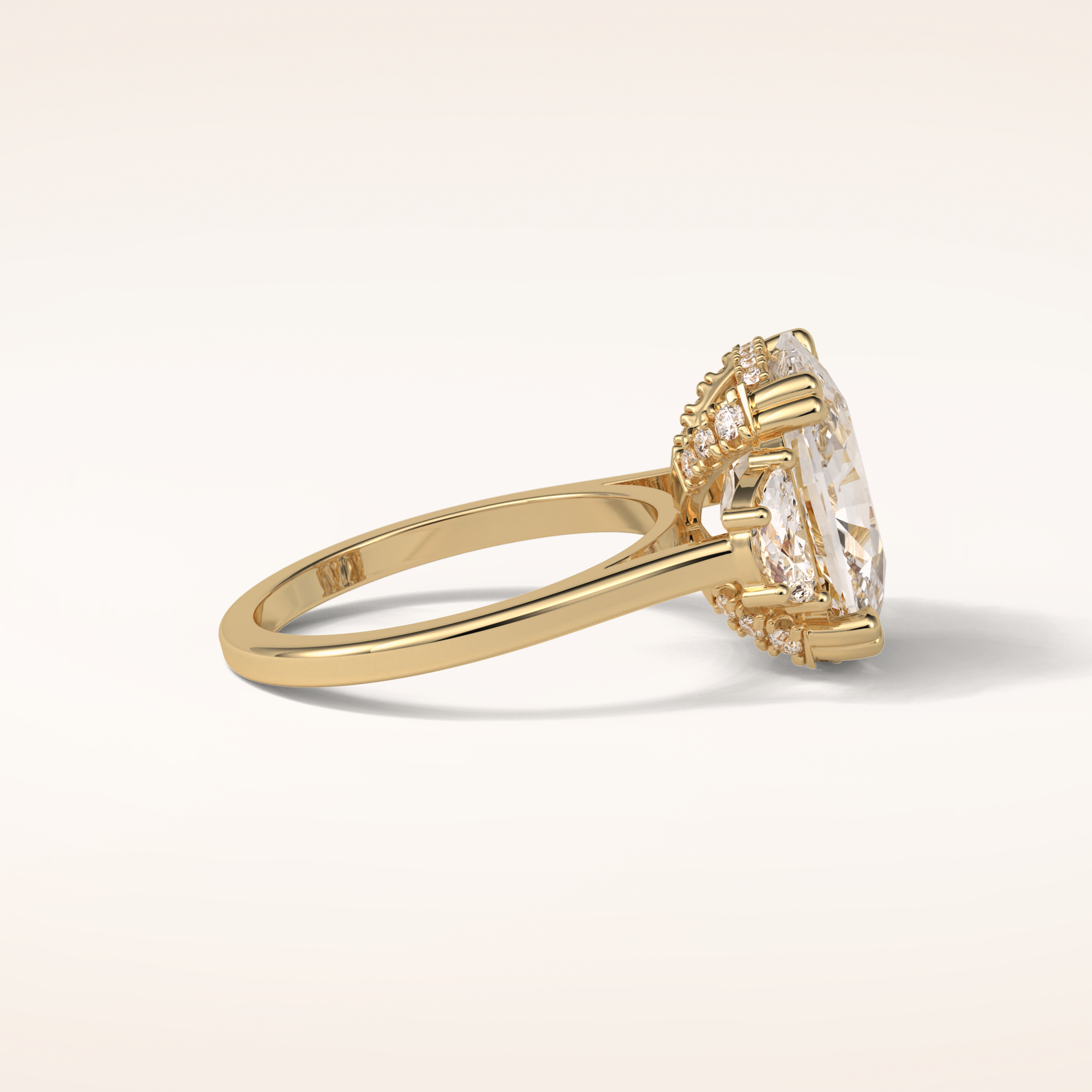 6.3 CT Cushion Shaped Cluster Moissanite Engagement Ring