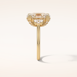 6.3 CT Cushion Shaped Cluster Moissanite Engagement Ring