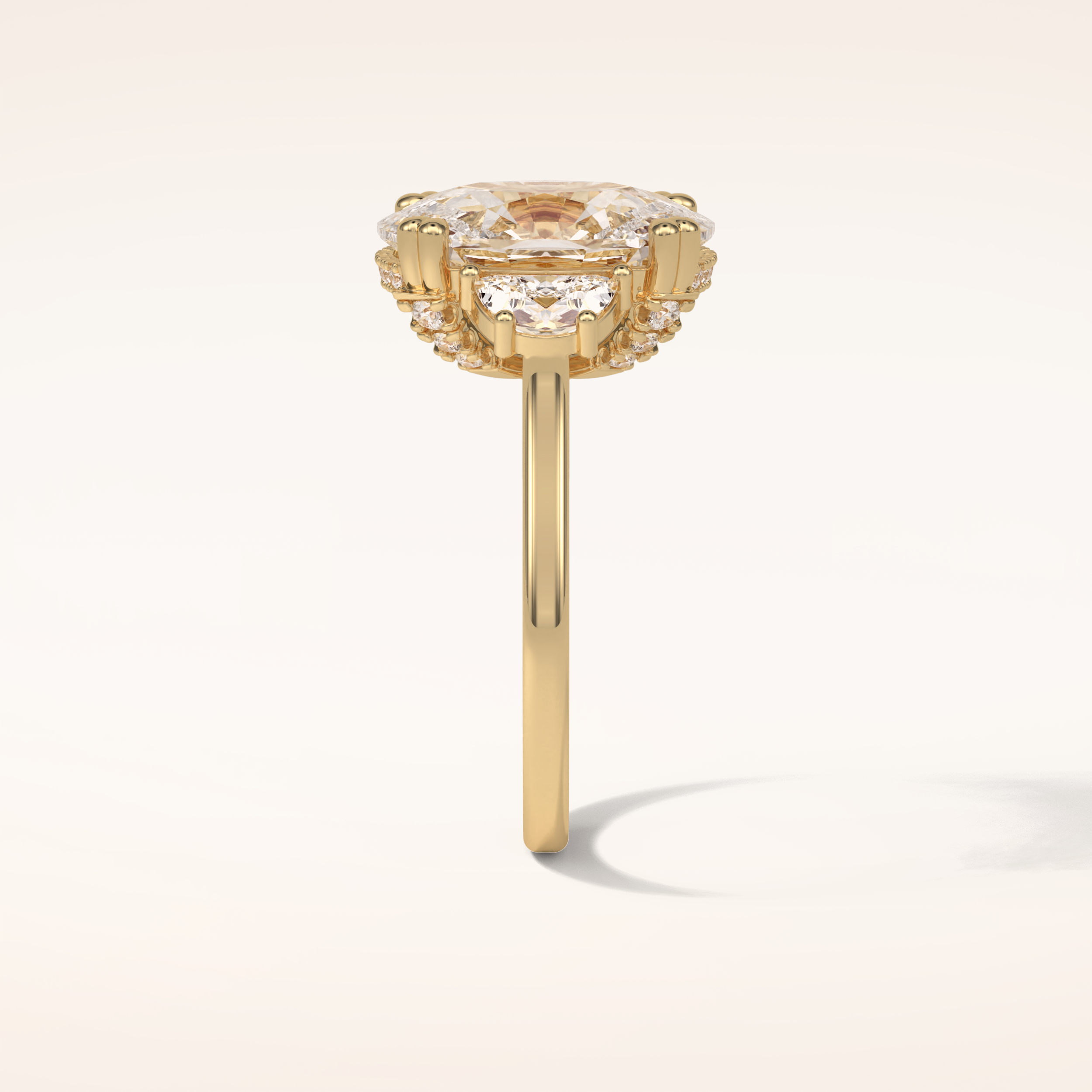 6.3 CT Cushion Shaped Cluster Moissanite Engagement Ring