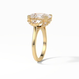 Cushion Three Stones Lab Grown Diamond Engagement Ring