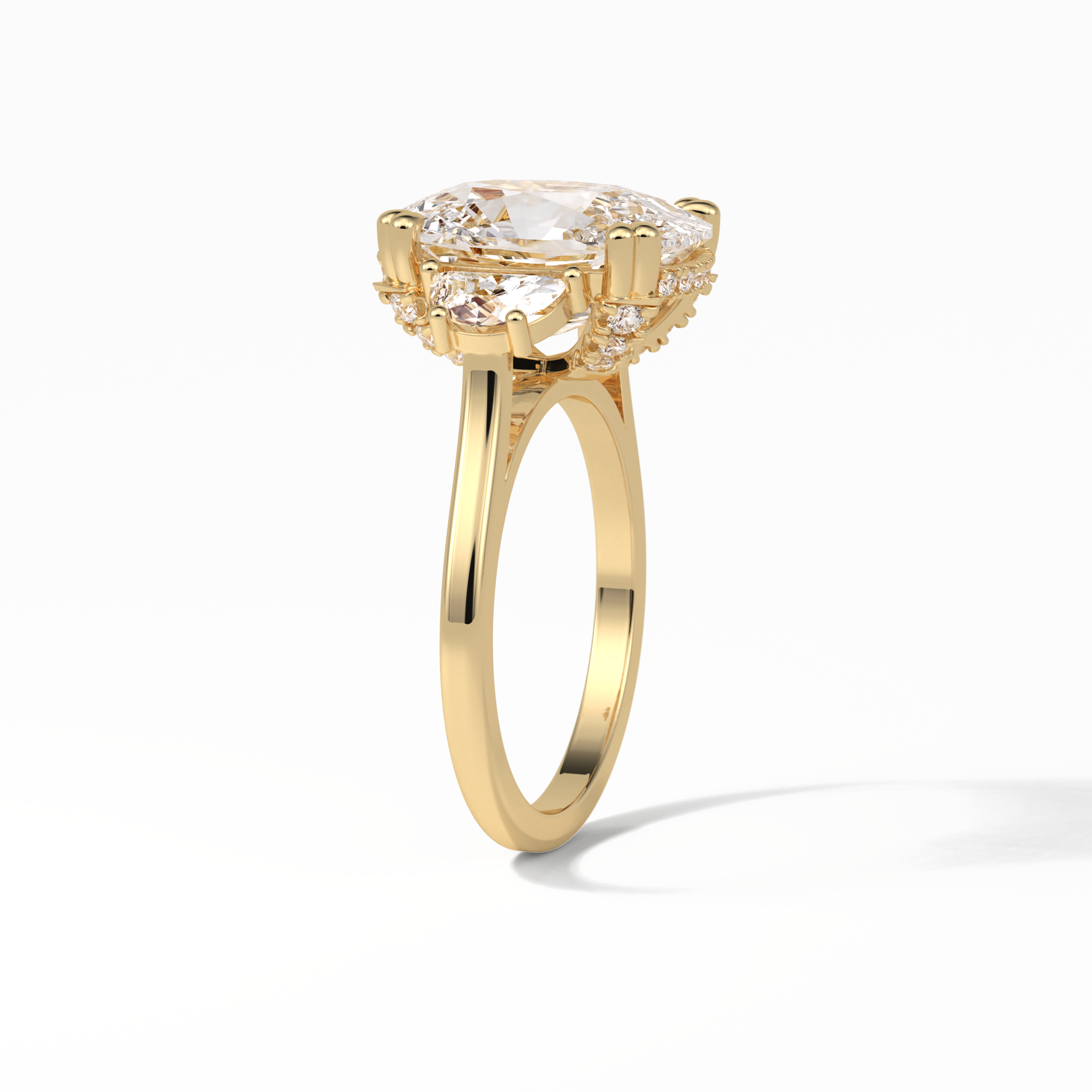 Cushion Three Stones Lab Grown Diamond Engagement Ring