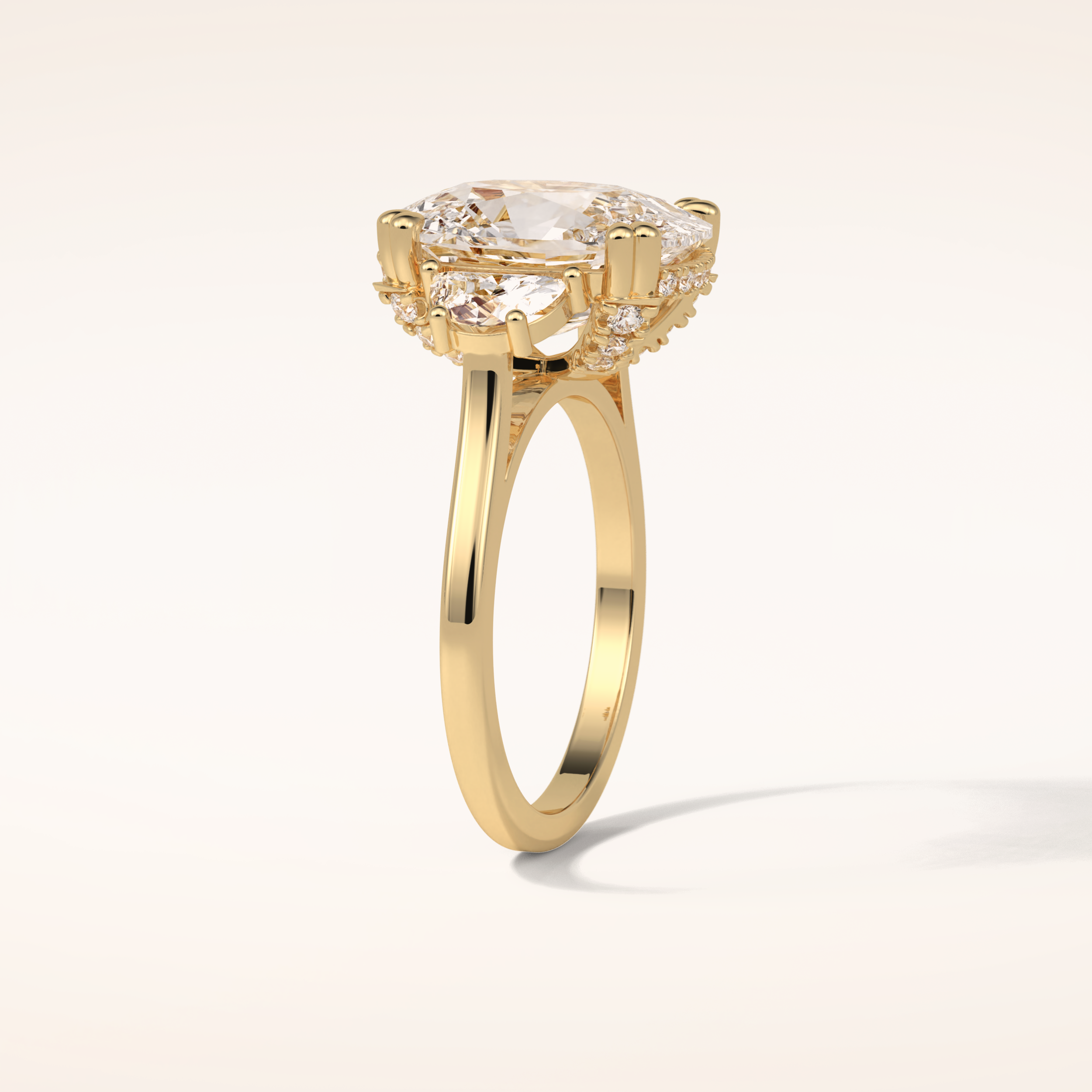 6.3 CT Cushion Shaped Cluster Moissanite Engagement Ring