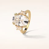 6.3 CT Cushion Shaped Cluster Moissanite Engagement Ring