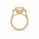 Cushion Three Stones Lab Grown Diamond Engagement Ring