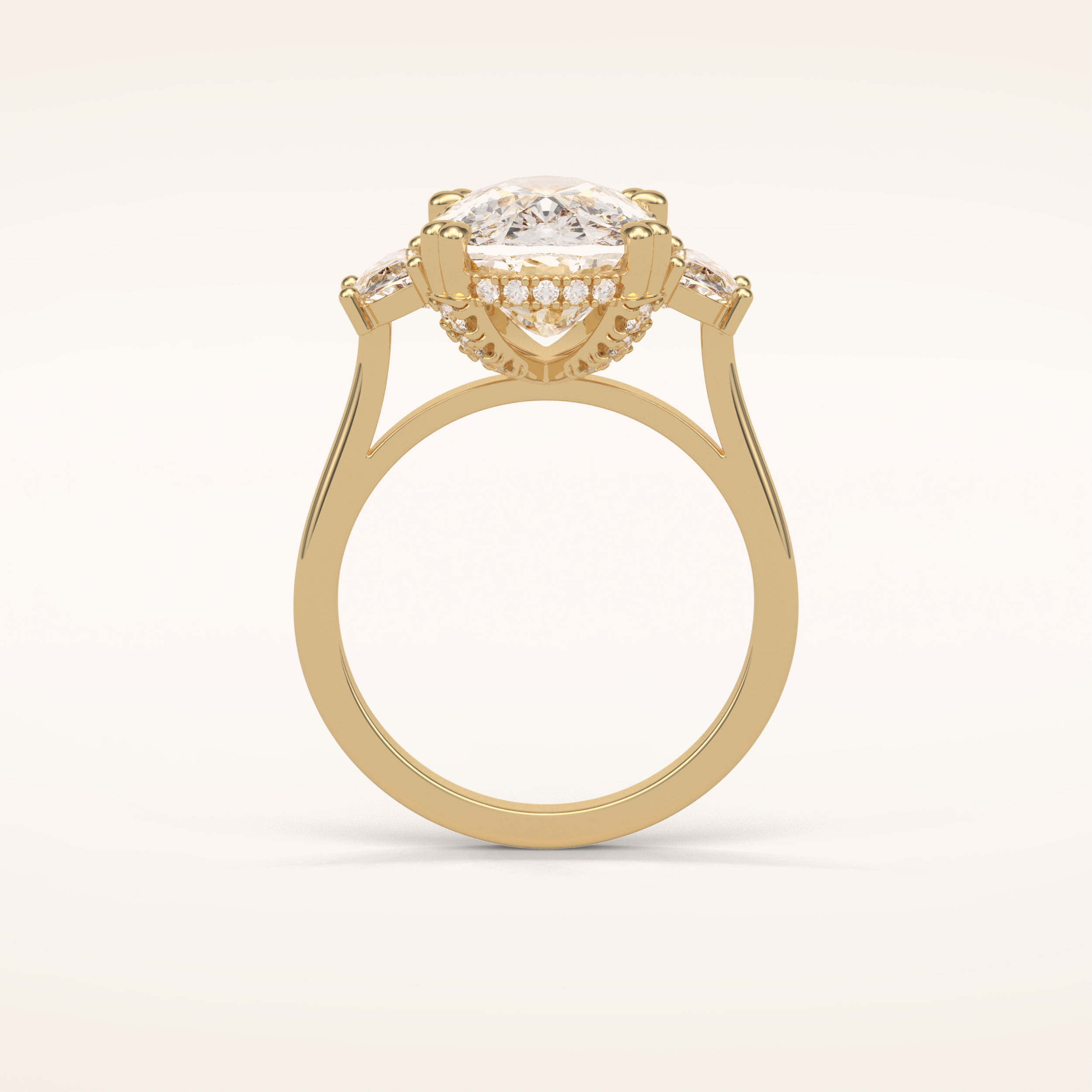 6.3 CT Cushion Shaped Cluster Moissanite Engagement Ring