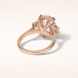 6.3 CT Cushion Shaped Cluster Moissanite Engagement Ring