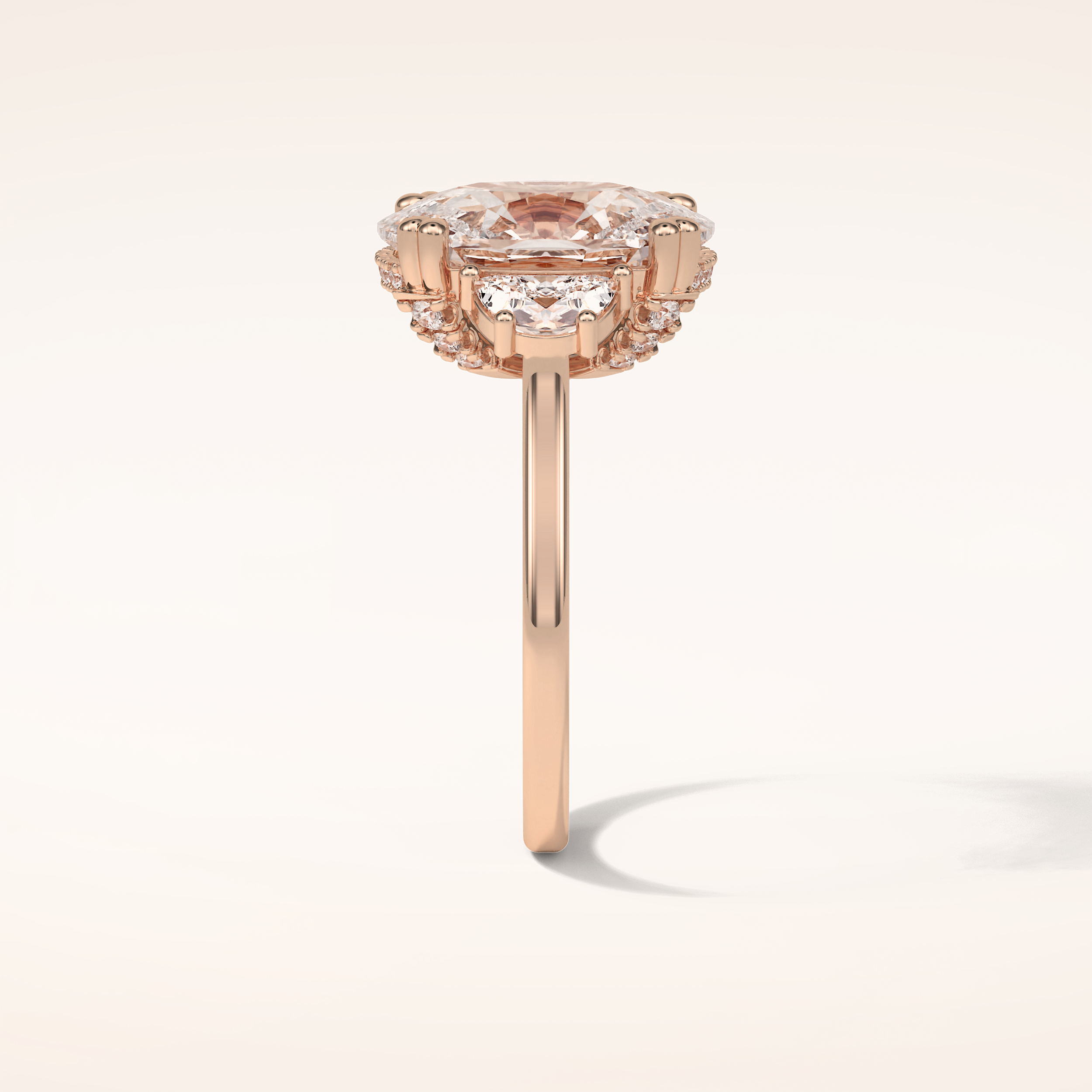 6.3 CT Cushion Shaped Cluster Moissanite Engagement Ring