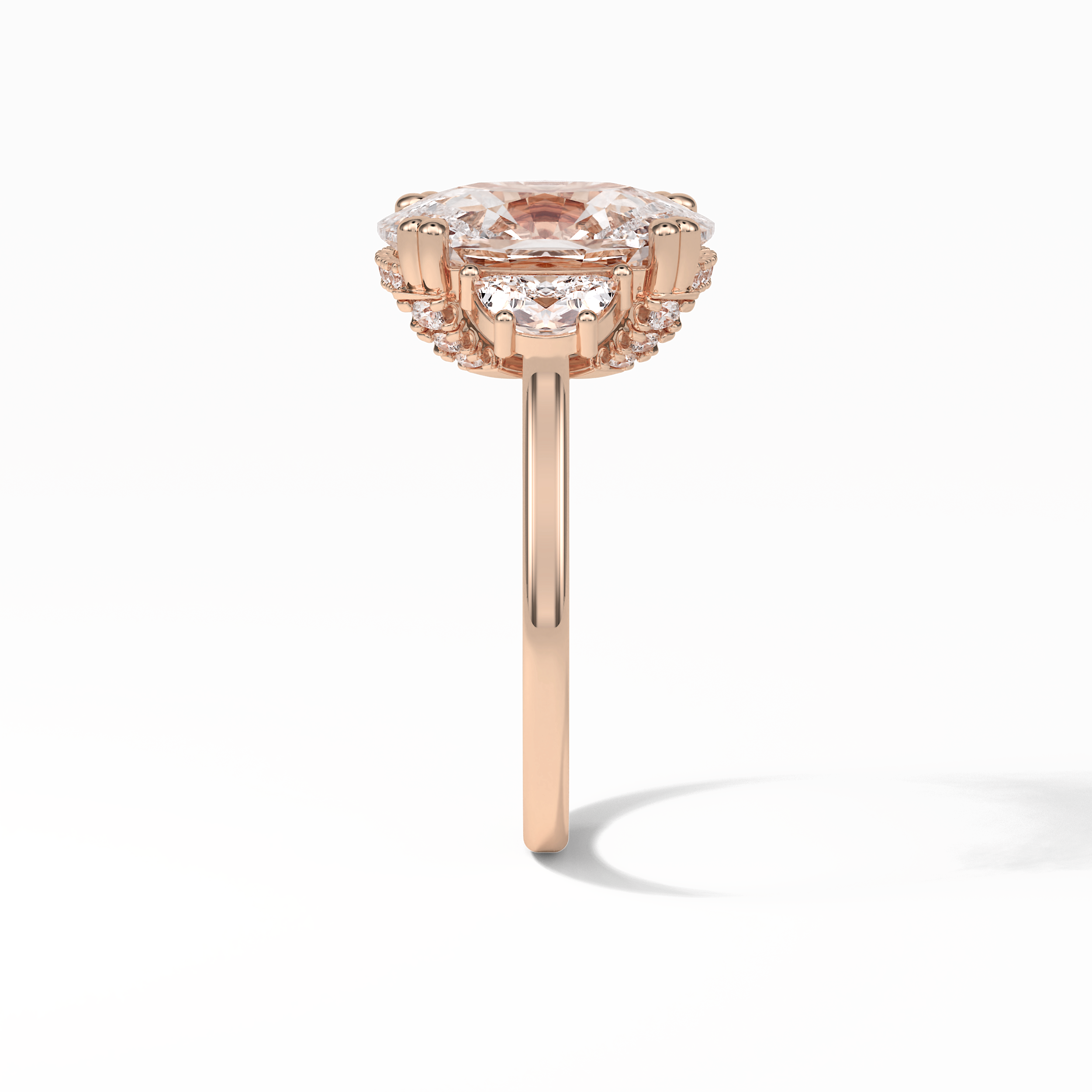 Cushion Three Stones Lab Grown Diamond Engagement Ring