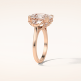 6.3 CT Cushion Shaped Cluster Moissanite Engagement Ring