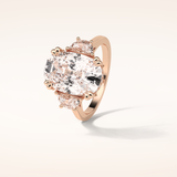 6.3 CT Cushion Shaped Cluster Moissanite Engagement Ring